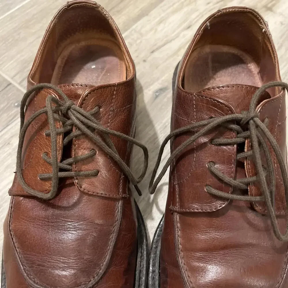 BACCO BUCCI MENS CHILI BROWN DRESS OXFORD SHOES SIZE 10.5 MADE IN ITALY *SCUFFS*